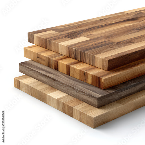 Stack of Wooden Pallets Isolated on White Background, Brown Timber Boards and Wooden Boxes for Construction, Storage, Packaging and Industrial Material Concepts