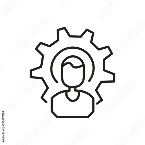 User Management Cogwheel Gear Account Settings Admin Vector Icon