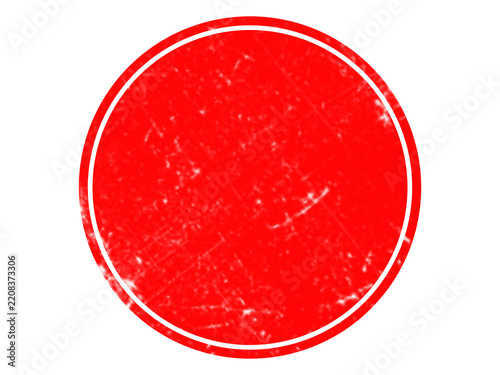A vibrant red circle featuring a thin black border, centered on a solid black background, representing a simple and bold geometric icon shape isolated on a transparent background