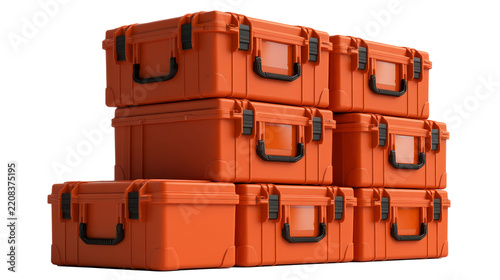 Rugged Survey Equipment Storage Cases with Reinforced Edges and Secure Clasps on White Background