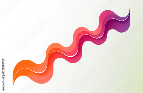 Flowing wavy ribbon shape with vibrant color gradient smooth modern abstract design.