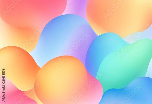 Flowing liquid shapes with pastel gradient background for creative art.