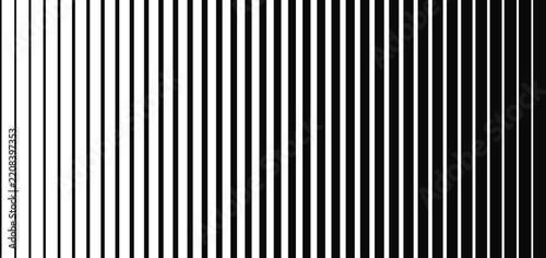 Vertical Black and White Striped Abstract Pattern With High-Contrast Monochrome Gradient And Optical Illusion.
