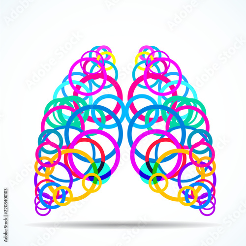 Abstract human lungs of colorful overlapping circles for your design