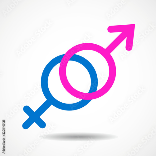 Female and male gender symbol. Gender logo. Man and Woman icon. Male and Female symbol vector sign isolated on white background illustration for graphic and web design