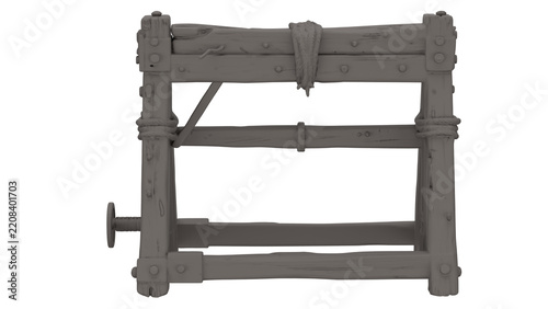 3d rendering of a wooden device used for holding objects in place