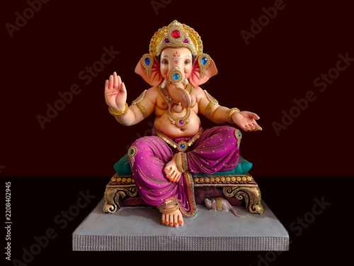 Canvas Print Lord ganesha , Hindu lord ganesha with beautiful Divine background, Ganpati, Gan