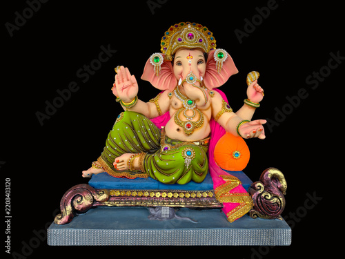 Canvas Print Lord ganesha , Hindu lord ganesha with beautiful Divine background, Ganpati, Gan