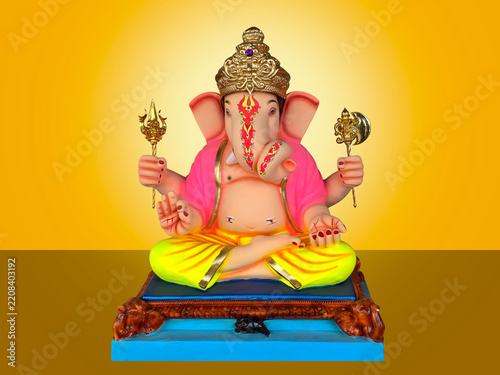 Canvas Print Lord ganesha , Hindu lord ganesha with beautiful Divine background, Ganpati, Gan