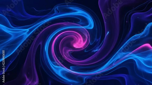 Abstract Neon Blue Pink Flowing Light Waves Background