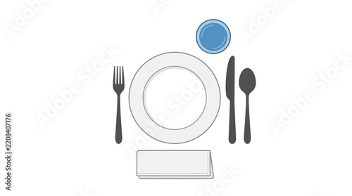 Place Setting Vector Illustration