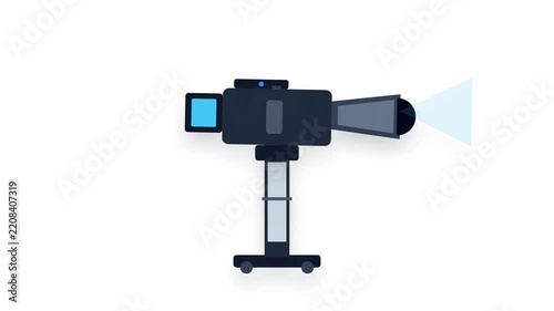 Broadcast Television Studio Camera on Pedestal Stand