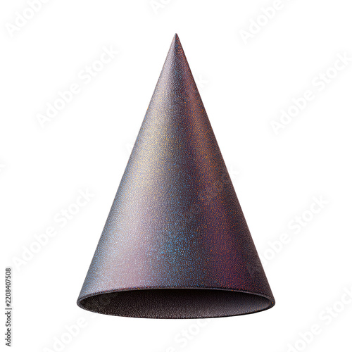Realistic Party Hat with Glitter and Soft Shadow Festive Celebration Hat Isolated