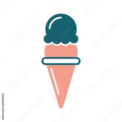 Stylized ice cream cone with one scoop