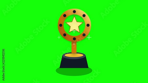 Golden Film Award Trophy Trophy Resting on Pedestal