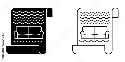 Interior set icon on white background