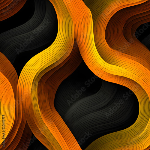 Curved Continuous Flowing Lines Seamless Pattern