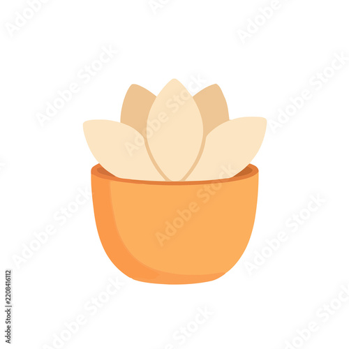 Stylized plant in an orange pot