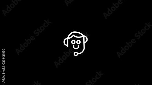 Customer Support Headset Icon Animation