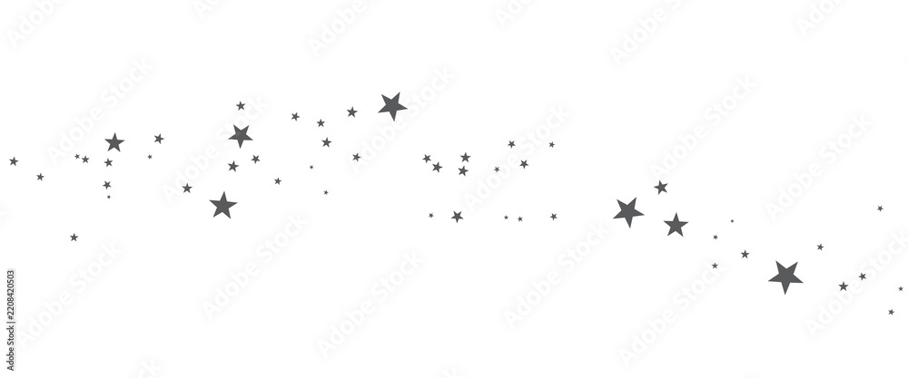 Fototapeta premium Scattered Stars Wave Trail Grey Stardust Vector Background Design Vector Eps10