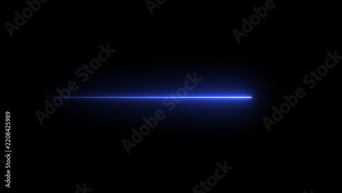 Single Blue Neon Light Line Extending Across Dark Background glow