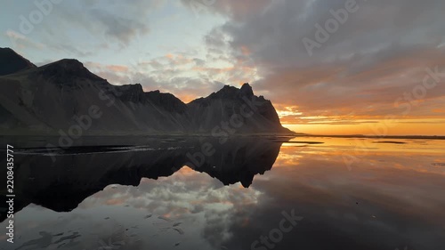Sunrise Over Vestrahorn Mountain at Stokksnes Iceland