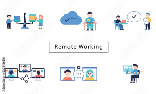 Illustrating the modern remote work environment connecting teams and individuals through digital solutions