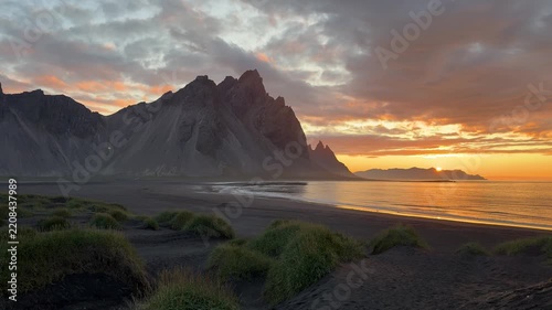 Peaceful Arctic Sunrise at Vestrahorn Mountain