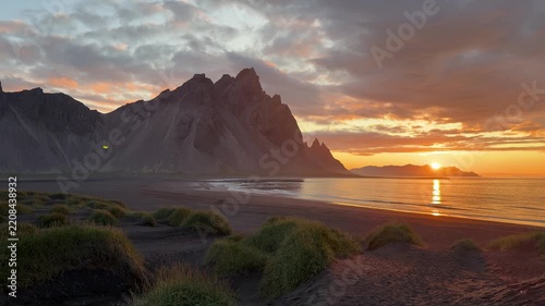 Sunrise Over Vestrahorn Mountain at Stokksnes Iceland