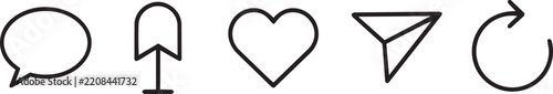 Set of social media interaction icons