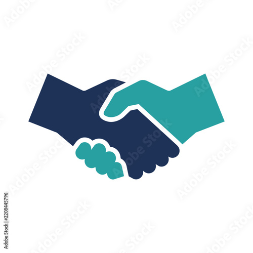 Vector illustration of a business handshake icon representing partnership, agreement, and collaboration
