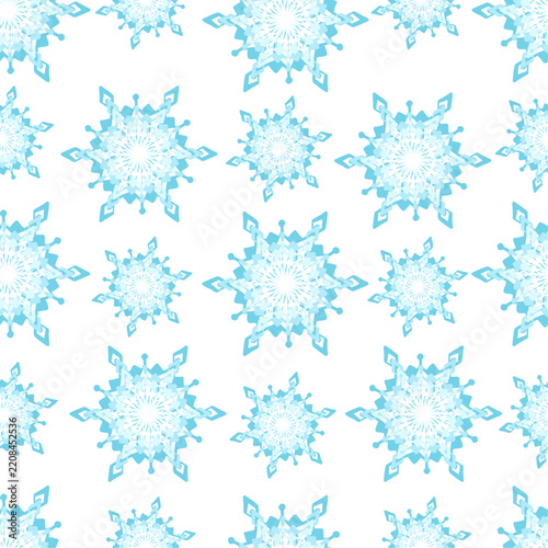 Seamless winter pattern with snowflakes. Vector graphics.