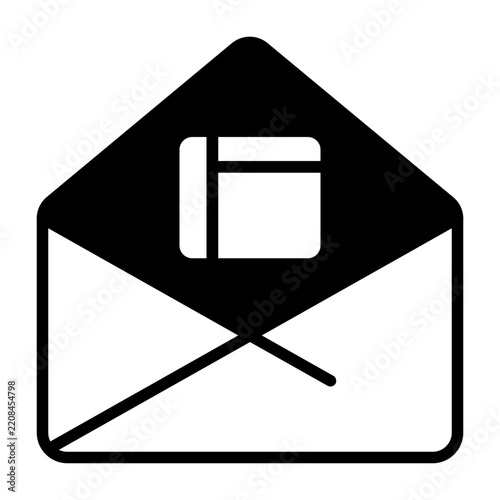 Obraz na plátně Icon representing split view or preview pane in email clients.