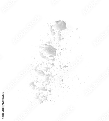 Snow flying in air against transparent background