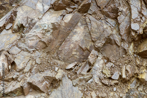Quartz Veins Crisscrossing Through Granite Rock Formation