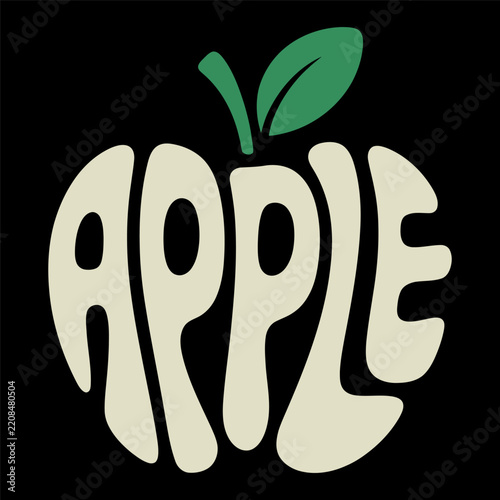 Creative typography design forming an apple shape
