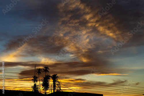 Photography beautiful sky at sunset on the city