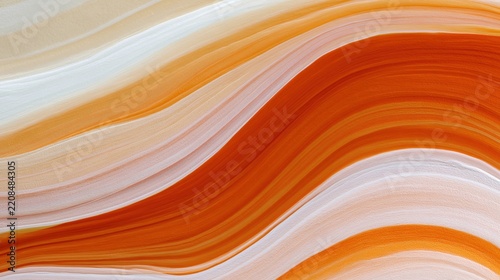 Layered sandstone forming flowing bands in close up view