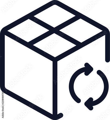 Return package line icon with arrows