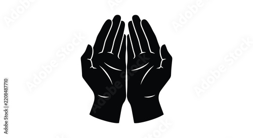 Open human hands facing forward displayed as a black silhouette
