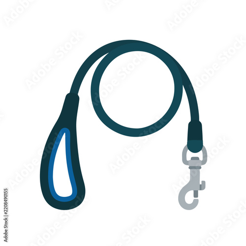 Dark Teal Dog Leash with Metal Snap Hook and Comfort Grip