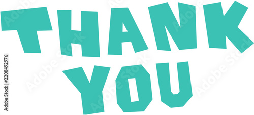Minimalists papercuts thank you typography illustration