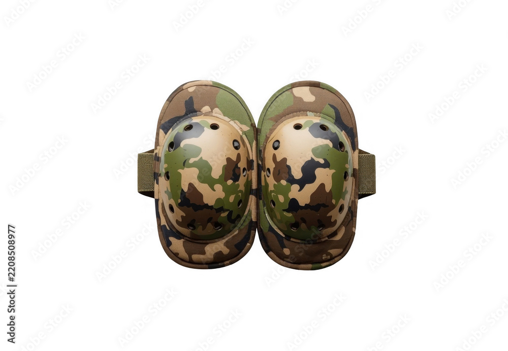 Obraz premium Camouflage military tactical knee pads protecting during combat