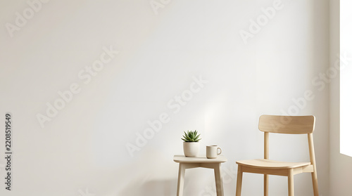 white wall behind chair