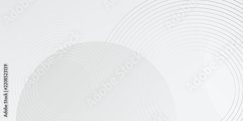 White geometric abstract background overlap layer on bright space with lines effect decoration. Modern graphic design element circles style concept for banner, modern vector arts