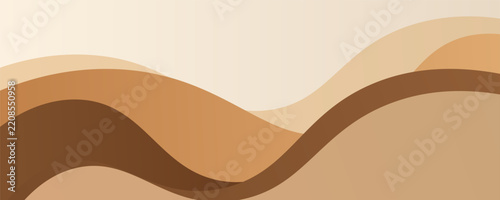 Abstract brown beige modern wave layered background for aesthetic presentation design banner