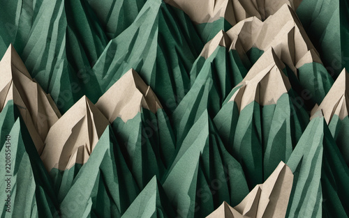 Photorealistic commercial photograph of a handmade layered-paper mount