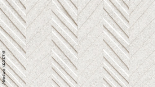 Seamless white herringbone pattern with embossed diagonal ridges and granular texture on a matte surface