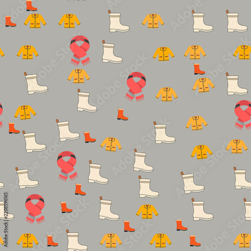 Seamless pattern of winter clothing