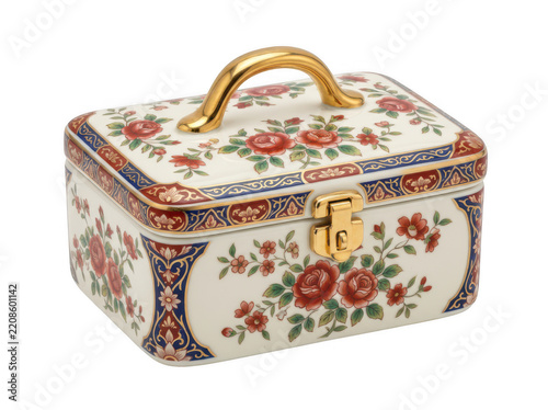 Vintage floral decorated tin lunch box